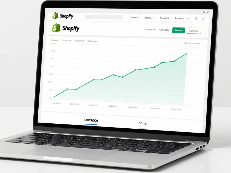 Shopify online store displayed on laptop